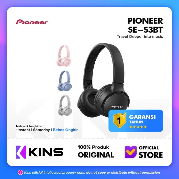 Pioneer Headphone SE-S3BT Bluetooth Wireless Headphone Garansi Resmi