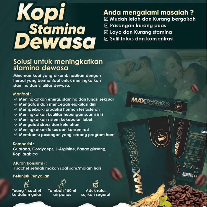 

MAXPRESSO COFFEE KOPI ARABICA KOPI GINSENG KOPI STAMINA DEWASA