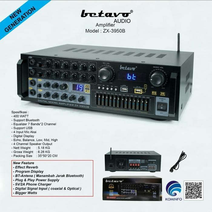 AMPLIFIER KARAOKE BETAVO ZX-3950B BLUETOOTH