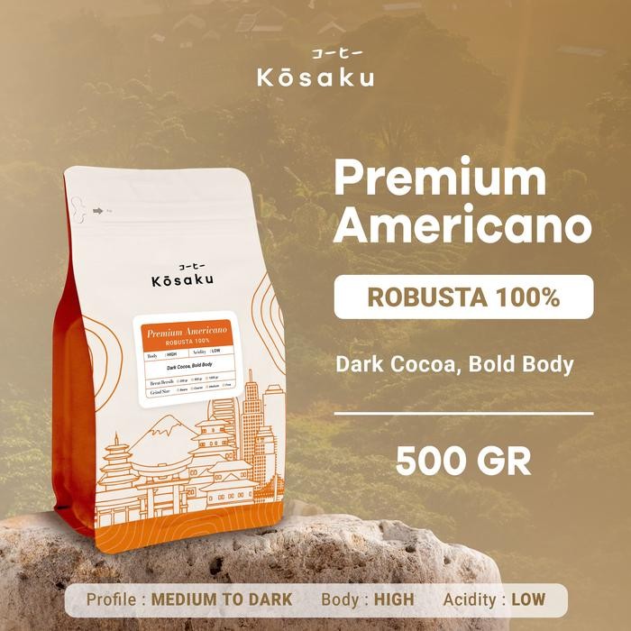 

Biji Kopi Bubuk Premium Americano House Blend Robusta Coffee Beans 500 gram Kosaku Roaster