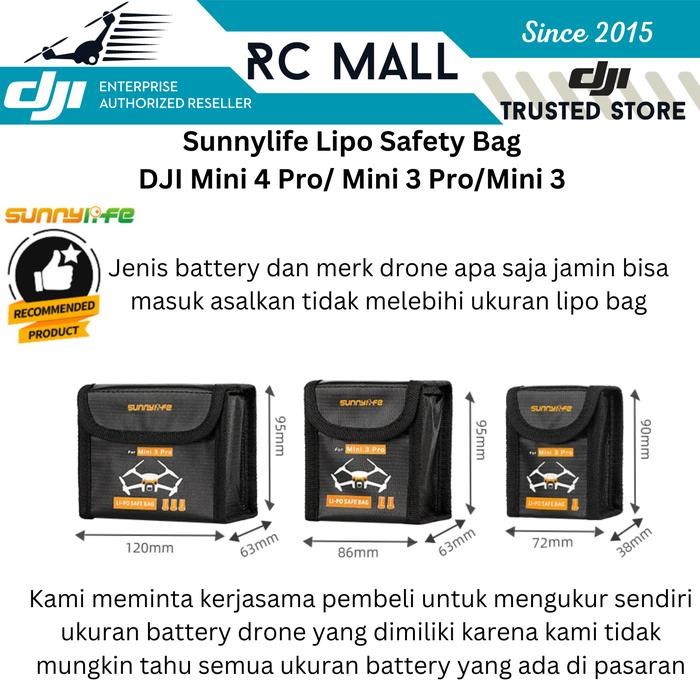 BATTERY BATERAI LIPO SAFETY BAG DJI MINI 4 PRO DRONE DJI MINI 3 PRO DJI MINI 3 CASE TAS BATERAI LIPO