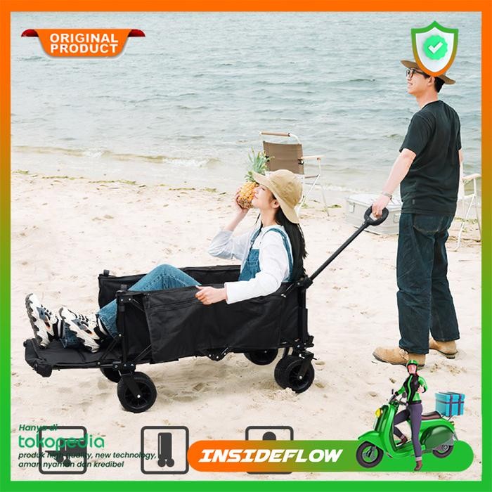 Troli Gerobak Dorong Boot Camp Trolley Camping Oxford Portable Lipat