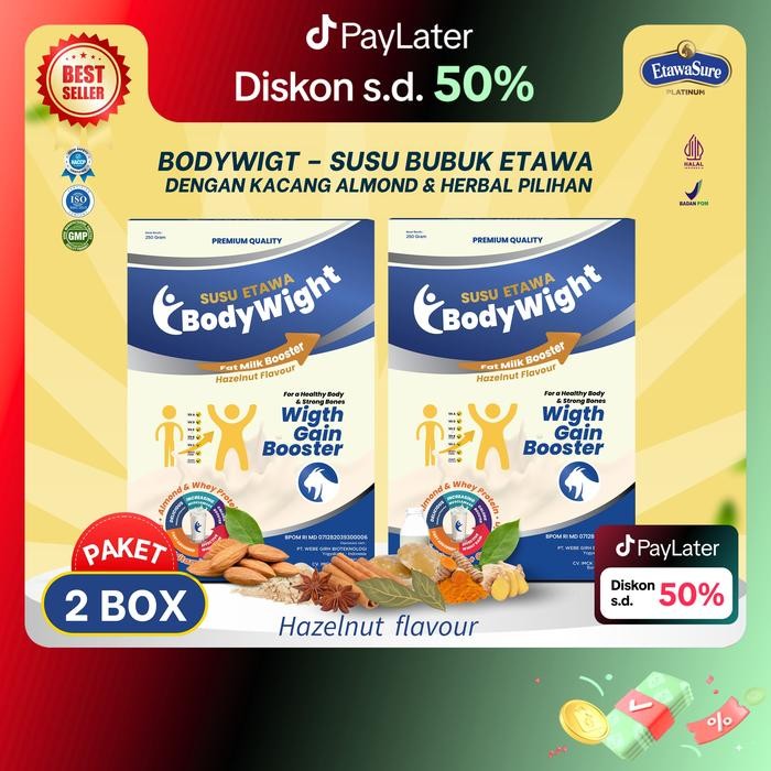 

BodyWight Susu Kambing Etawa Dengan Whey Protein Paket 2 Box Kemasan 250gr/box