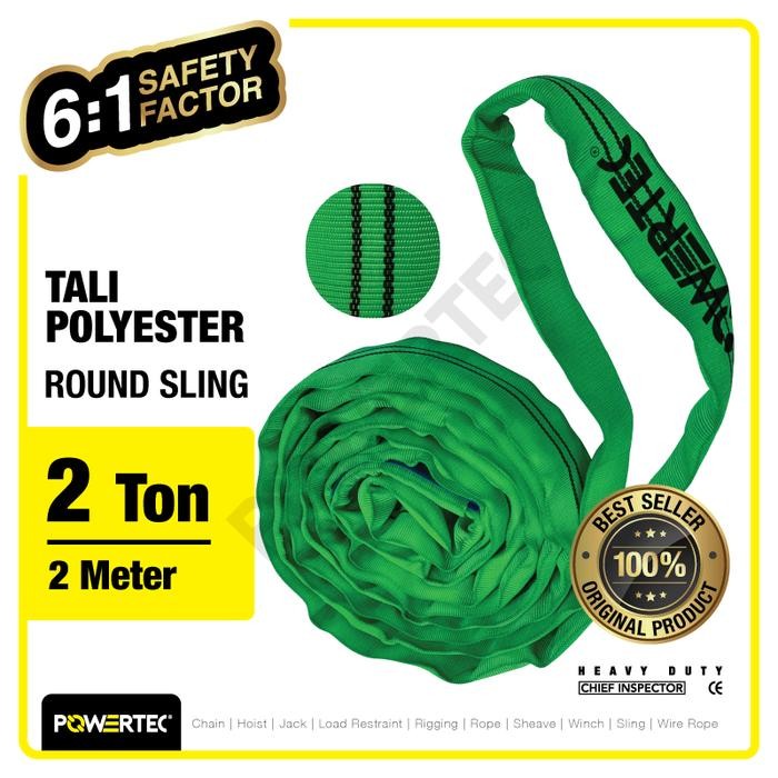

Bisa E-Faktur! Round Sling / Roundsling 2 Ton X 2 Meter Powertec Double Jacket