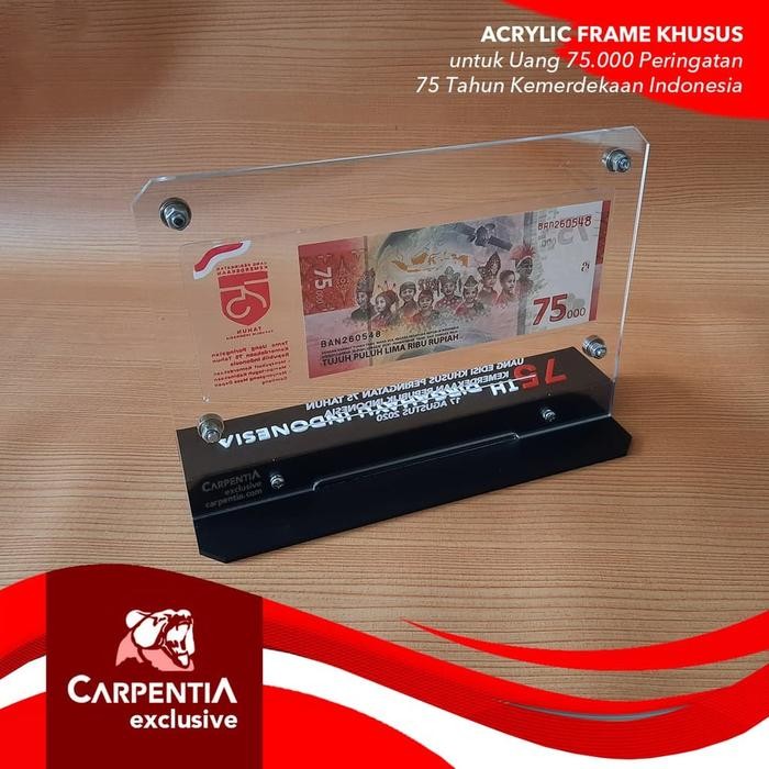 Frame Uang Kertas Acrylic / Akrilik - Desain Khusus Tema Kemerdekaan
