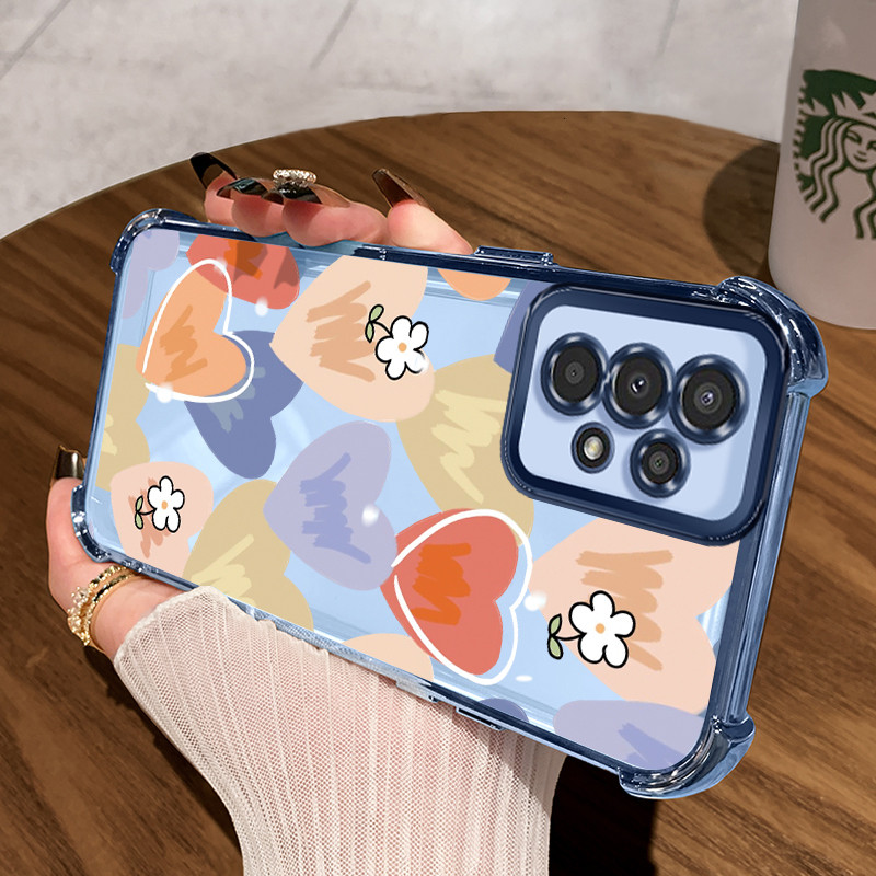 Casing Hp untuk Samsung A13 Case Cesing Pelindung Hati warna Morandi Silikon Softcase HP Kasing Kesi