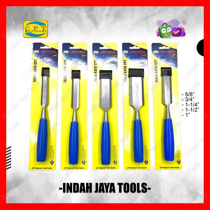 

CPT NATIONAL Tatah Pahat Kayu 5/8 3/4 1-1/4 1-1/2 1 Inch - Wood Chisel