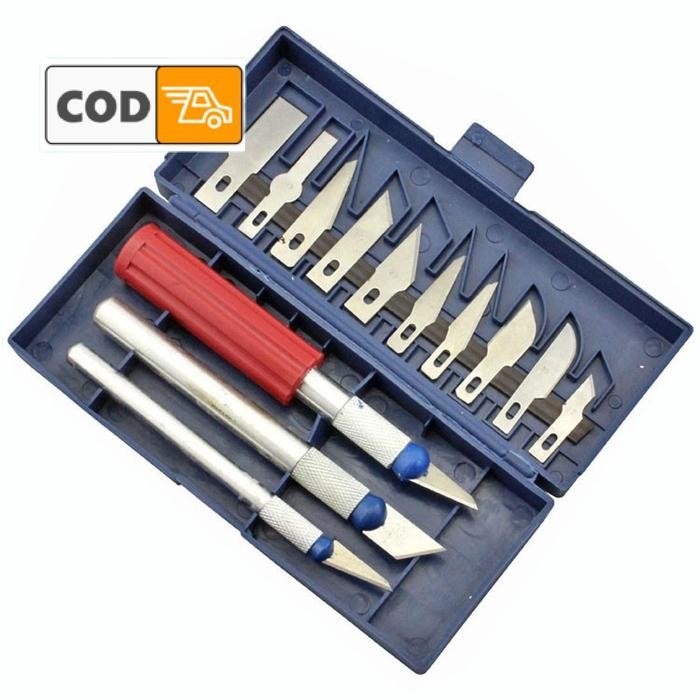 

Pisau Ukir Seni Pahat Kayu Set 13 in 1 Tajam 3 Handle Praktis