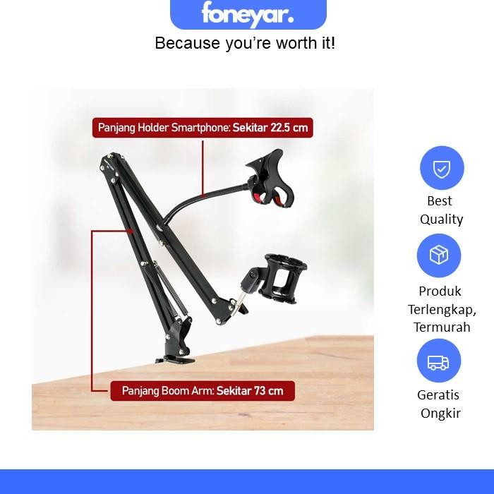 Stand Mic Podcast Suspension Boom Scissor Arm Lazypod Holder Hp