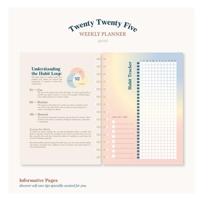 

2025 Weekly Planner Agenda Spiral by Paperie Lab Books