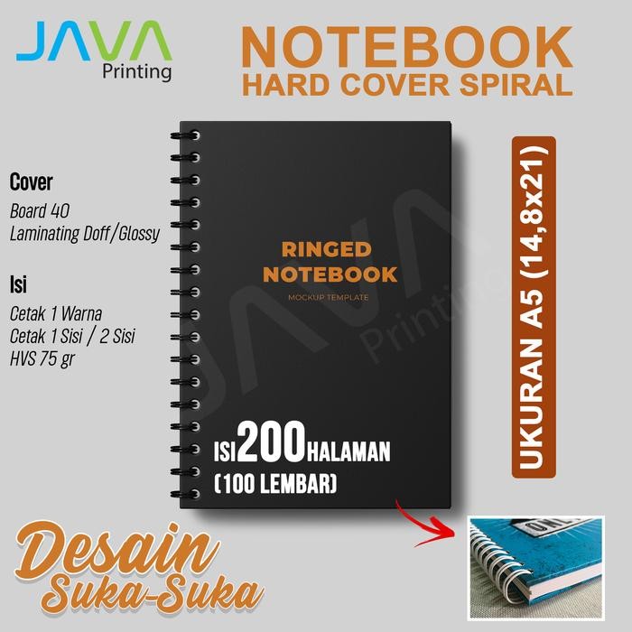 

NOTEBOOK HARD COVER SPIRAL-NOTEBOOK CUSTOM-CETAK NOTEBOOK-200 HALAMAN