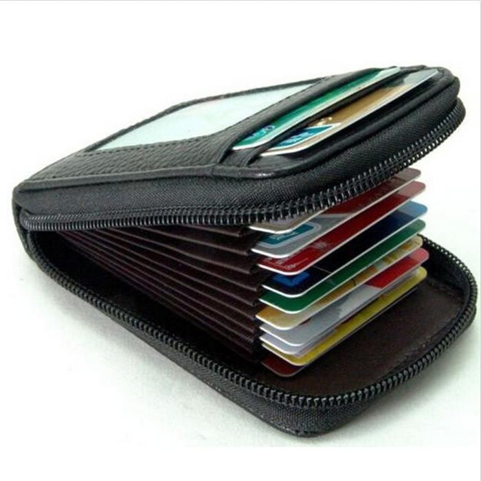 

Dompet Kulit Penyimpanan Kartu Travel Multifungsi - Black