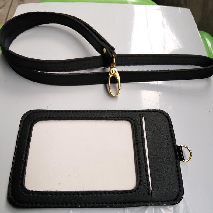 

name tag id card holder kulit tali 4 slot card