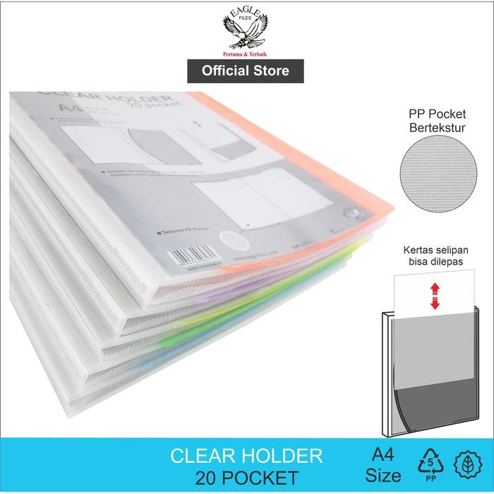 

EAGLE FILES Dokumen Keeper / Clear Holder / Document Keeper / Display Book 20 Pocket E 313 A