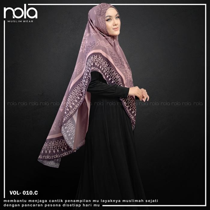 pita NOLA - Khimar Printing Sultan Batik Edition Ceruti Ceruty Muslim Jilbab Motif Batik Syari