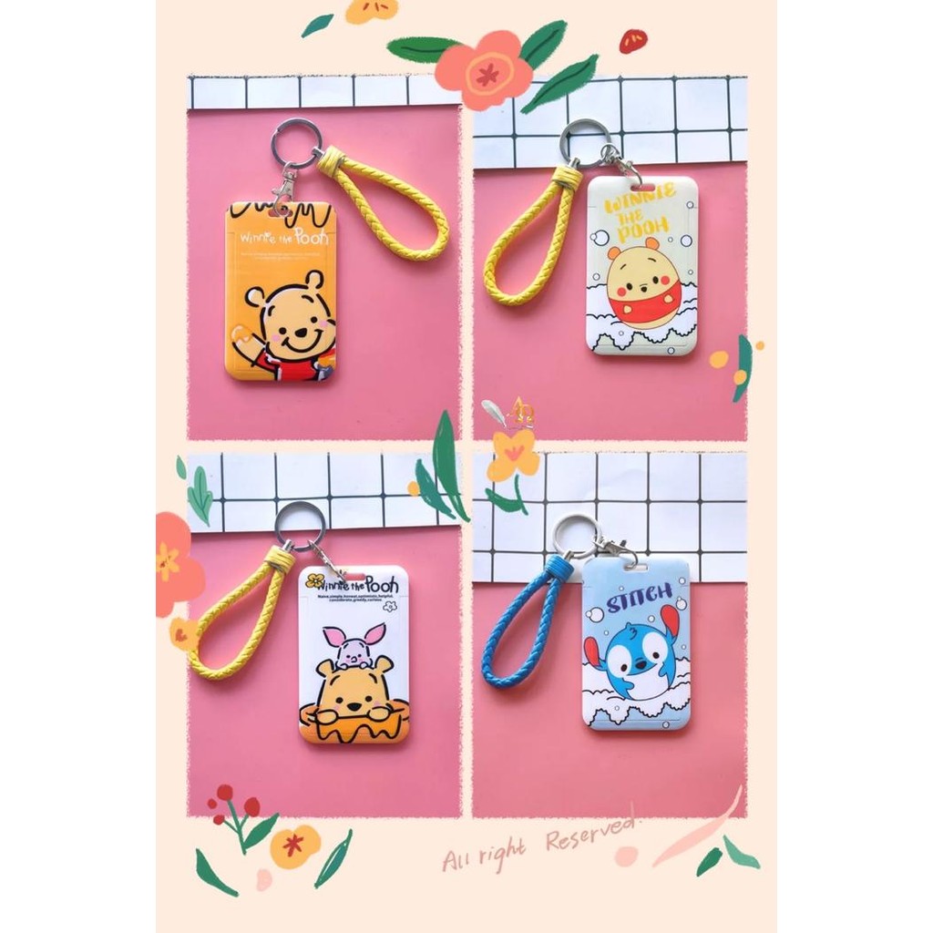 

Baru Tempat Kartu Unik Tali Motif Stitch & Winnie The Pooh - Card Holder Imut