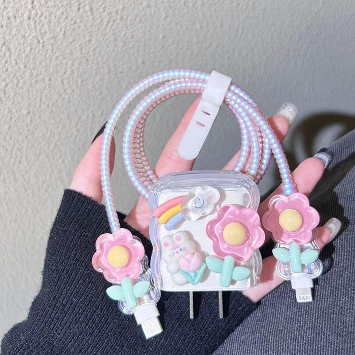 

Baru Pelindung Charger iPhone Motif Kristal Anti Kabel Putus Charger 18w & 20w