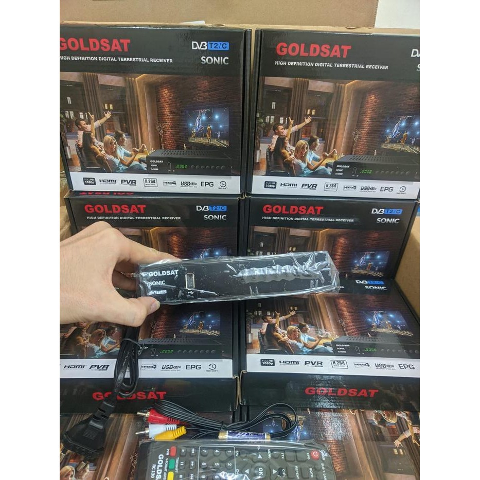Set Top Box STB Goldsat Sonic DVB T2 / Receiver TV Digital ( Bisa Wifi)