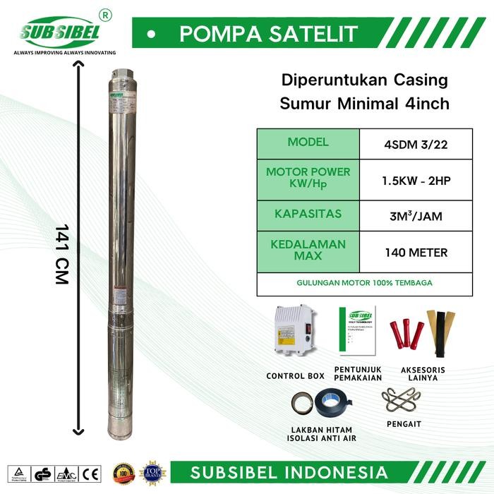 POMPA SUBMERSIBLE 4SDM 3/22 - 2HP - Merek Subsibel