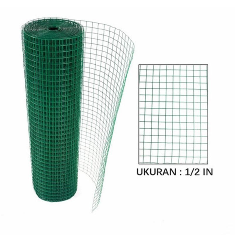 GROSIR Kawat Loket PVC Hijau 1/2 Inch Per Rol -+10 Meter Lebar 90 cm / Kawat Ram Ayakan Pasir Kandan