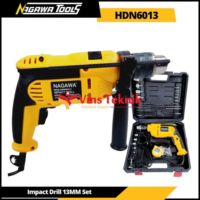 Mesin Bor Tembok 13Mm Set Impact Drill Hammer Drill Set Nagawa Hdn6013 Hdn 6013