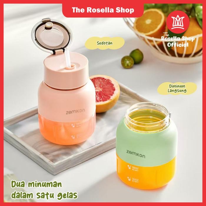 [Rosella] Blender Portable Jus 8 Pisau Blender Buah 500ml Kapasitas Besar Juicer Baterai Kabel