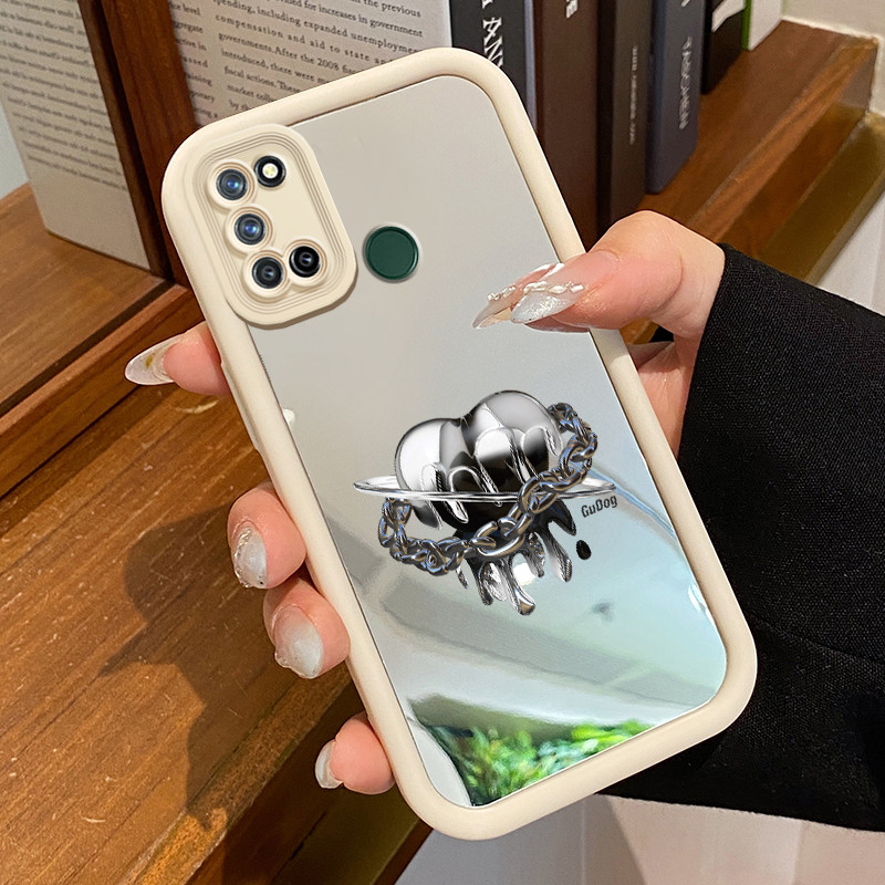 Casing Hp Realme 7i Realme C17 Case Casing Cinta rantai pola Kesing HP Cesing cermin Kasing Silikon 