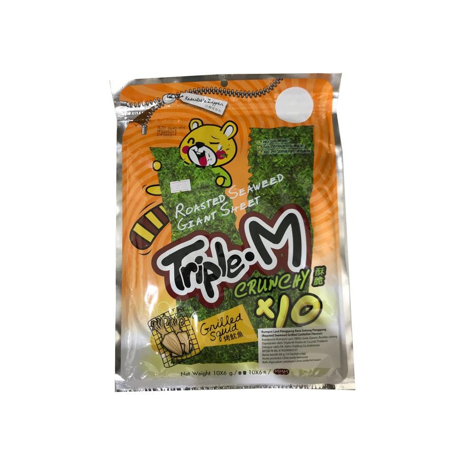 

Triple.M Roasted Seaweed Giant Sheet Grilled Squid Best Quality Asli 100% Original