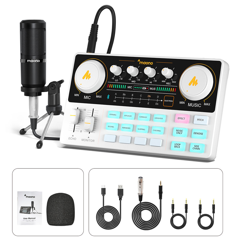 PROMO HARI INI  Maono AM200-S1 Sound Card Microphone Set MaonoCaster Audio Interface with Condenser 