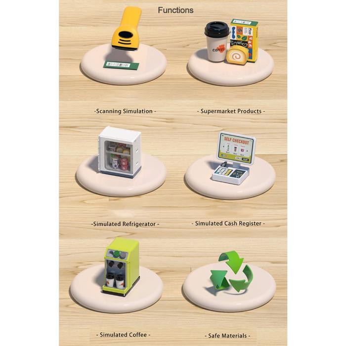 (Allthebest) Mainan Anak Supermarket Coffe Set HW23038691 Shopping minimarket