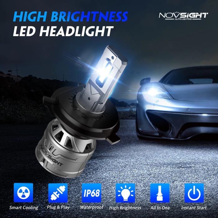 Best seller Novsight N61 LED Car Headlight Bulb Lampu Mobil Bohlam Lampu H4 H11 3000K 4300K 6000K