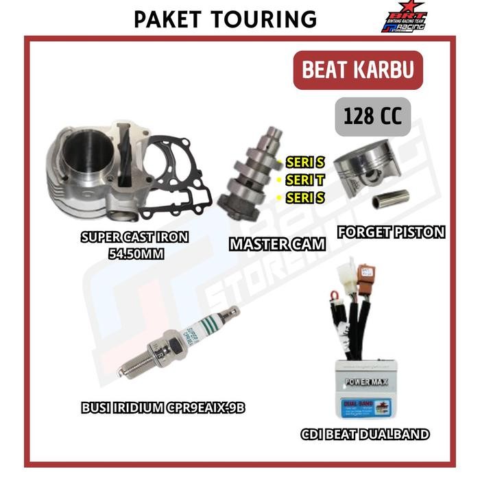 Best seller BRT Paket Bore Up Touring 1 Honda Beat / Scoopy Karbu menjadi 128cc Terlaris
