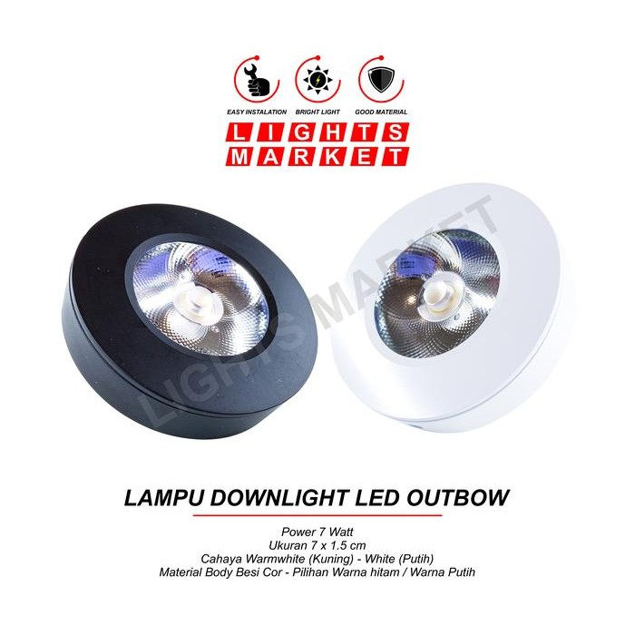 Lampu Downlight Outbow LED Spot Light 7W 7 Watt