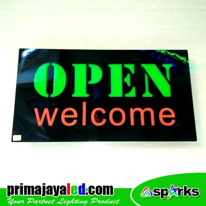 Sign LED Open Welcome