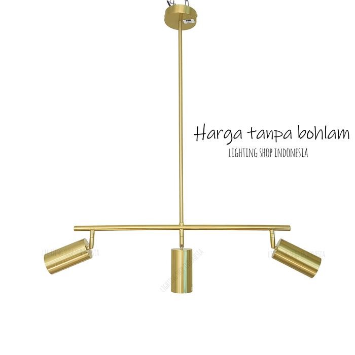 Lampu gantung sorot panjang 60cm gold 3L spotlight meja mini bar