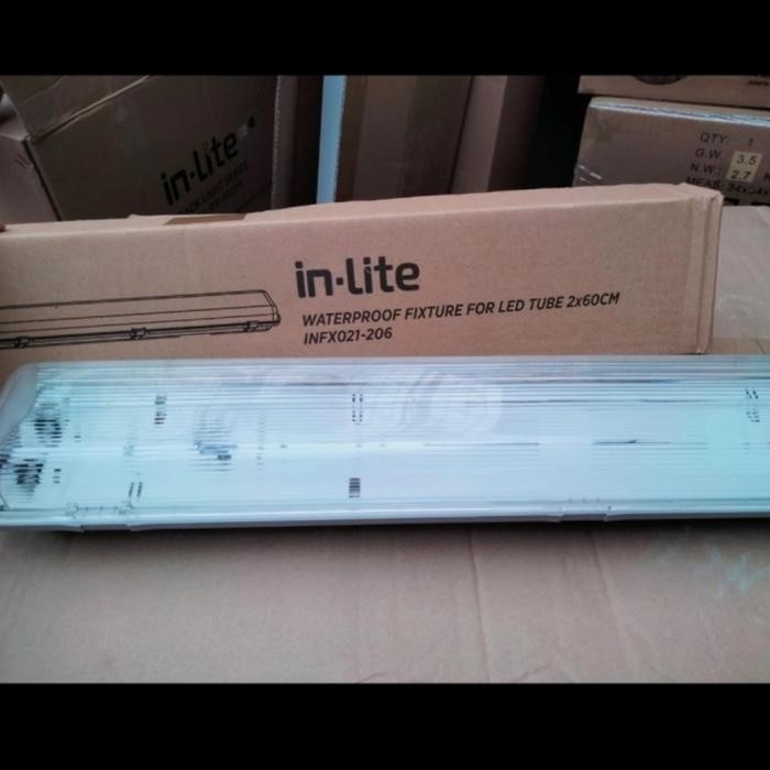 INLITE KAP WATERPROOF TL LED 2 x 60CM INFX021- 206 (TANPA LAMPU)