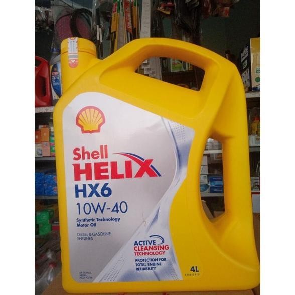 OLI MOBIL SHELL HELIX/HX6 4 LITER SAE 10W-40 UNTUK MOBIL BAHAN BAKAR BENSIN DAN SOLAR/DIESEL