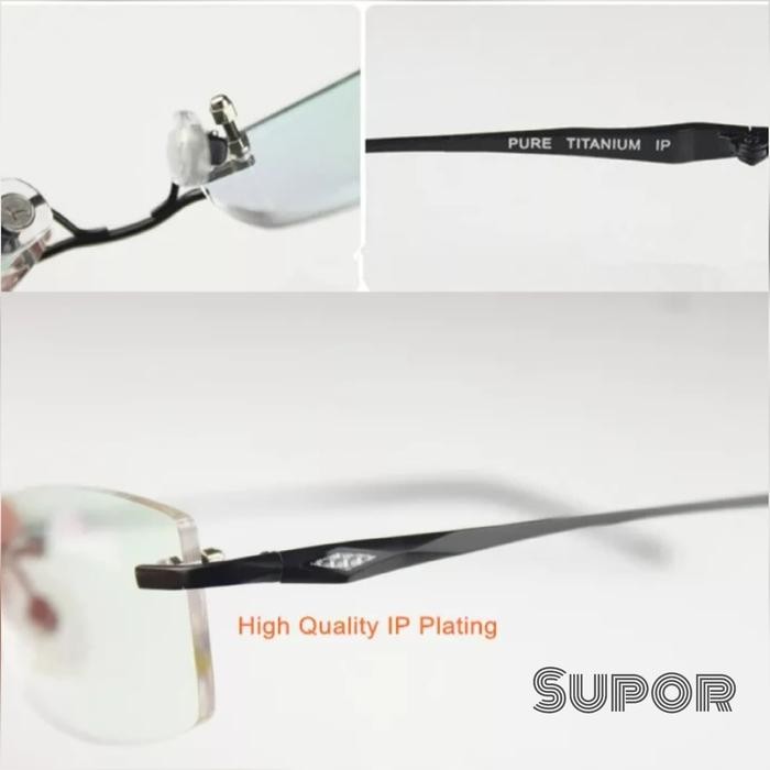 Unik Frame Kacamata Frameless Fl7 Kaca Mata Minus Plus Pria Wanita Rimless