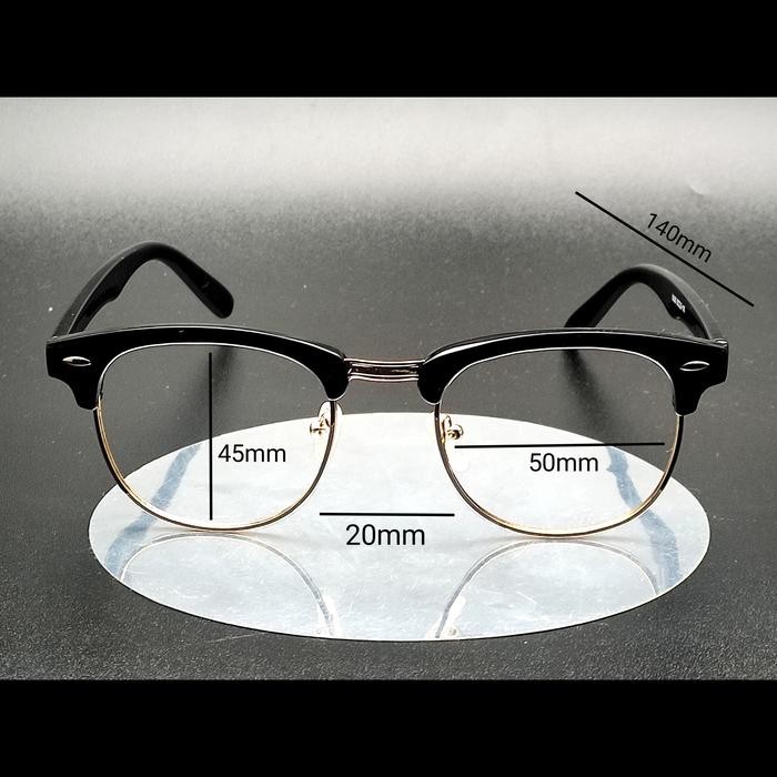 New Frame Kacamata Clubmaster Bening 3016 Kacamata Wanita Kacamata Vintage