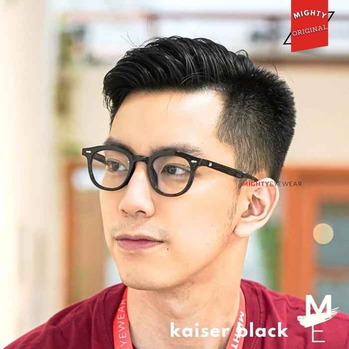 Mighty Kacamata Photochromic Bluelight Pria Korea Baru - Kaiser Black