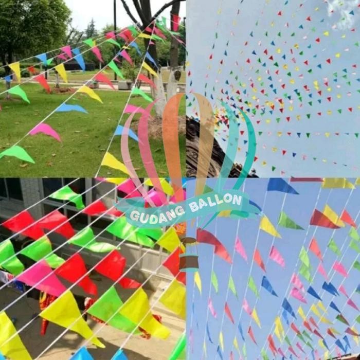 BENDERA SEGITIGA / BENDERA SEGITIGA KAIN / UMBUL UMBUL WARNA WARNI