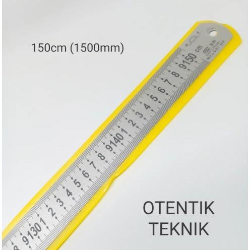 

PENGGARIS BESI 150 CM - 1500 MM - 1 KOMA 5 METER - STEEL RULER 60 INCH