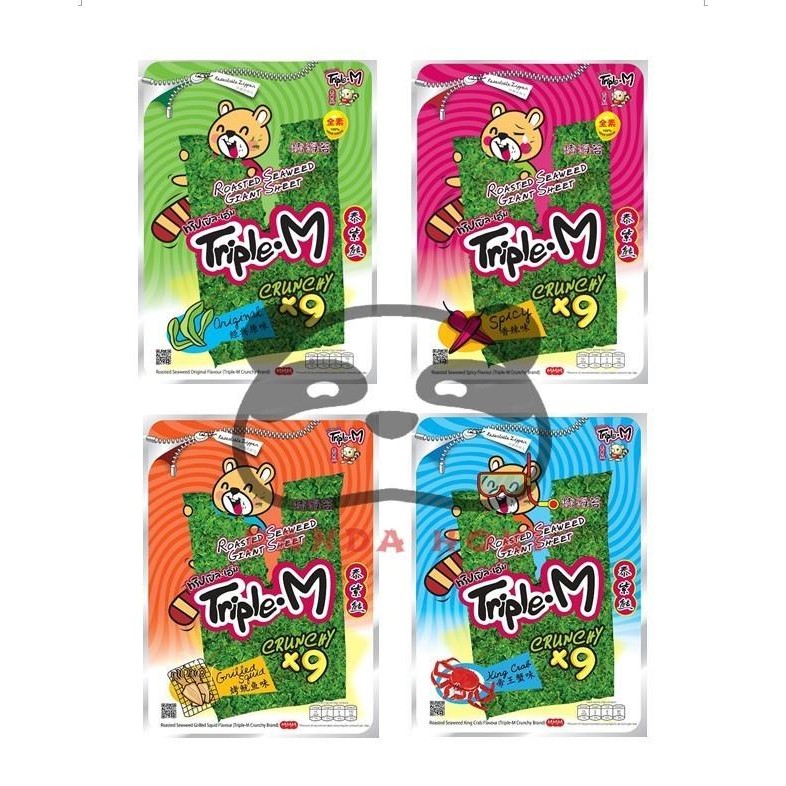 

Diskon! Promo Triple M Roasted Seaweed Original Spicy Squid Crab Rumput Laut