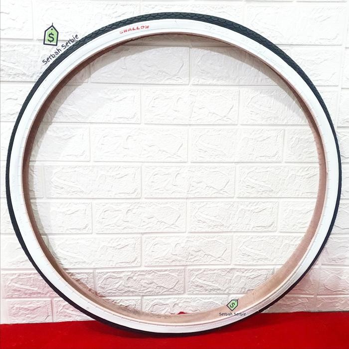 Ban Luar Sepeda 26X1 3/8 Swallow 590 26 X 1 3 Per 8 Hitam Putih Ctb Phoenix Jengki Polygon Sierra