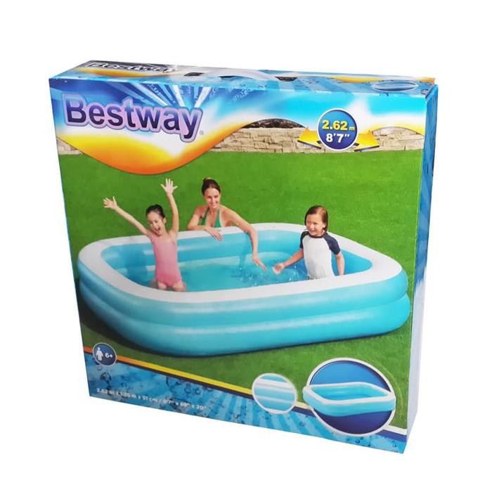 Kolam Renang Anak Jumbo Besar Bestway 54006 Kotak Polos