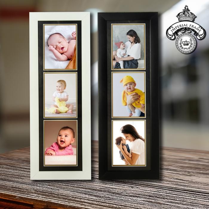 S5KT Bingkai Frame Foto 4R Susun 3 ( 3 In 1 ) Hitam / Putih