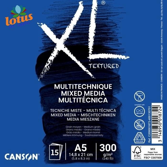 

Buku Gambar Canson Xl 300 Gsm Textured Mix Media Pad