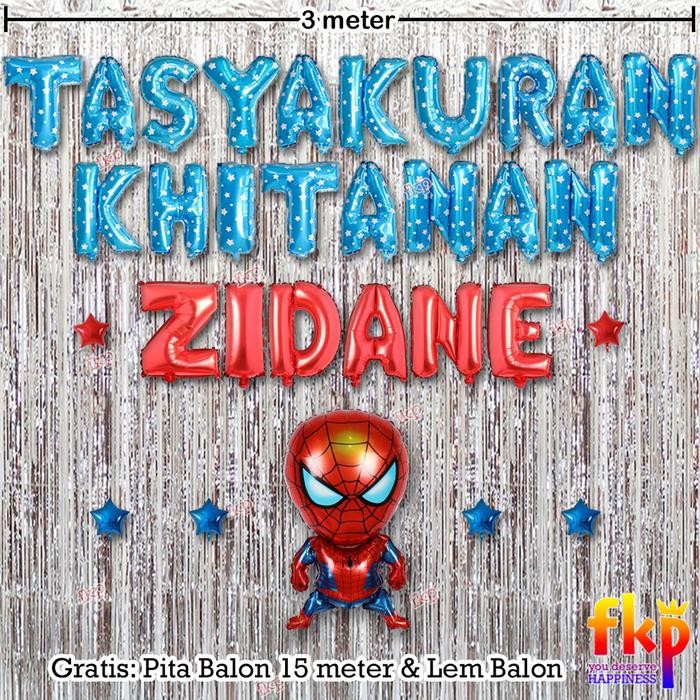 Paket Dekorasi Tasyakuran Khitanan/ Sunatan Dekor Balon Tema Spiderman