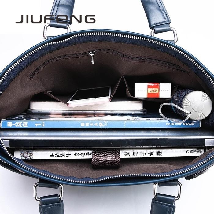 Sale terbaru JIUFENG Tas Bahu Pria Bisnis Kanvas Tahan Air Satu Tas Kantor Tas Komputer 14 Inci