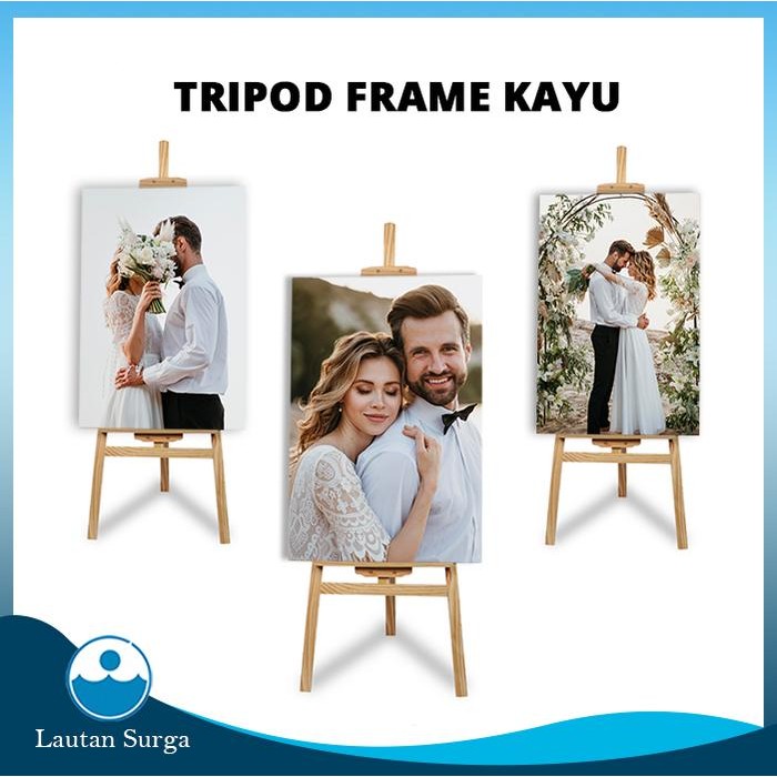 

Stand Tripod / Wooden Easel Tripod Kayu Stand Lukis, Bingkai Foto
